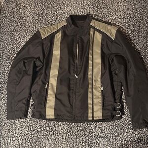 VINTAGE USA Biker Design Men’s Black & Gray Moto Jacket